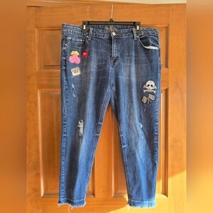 Love Indigo Blue Jeans with Patches